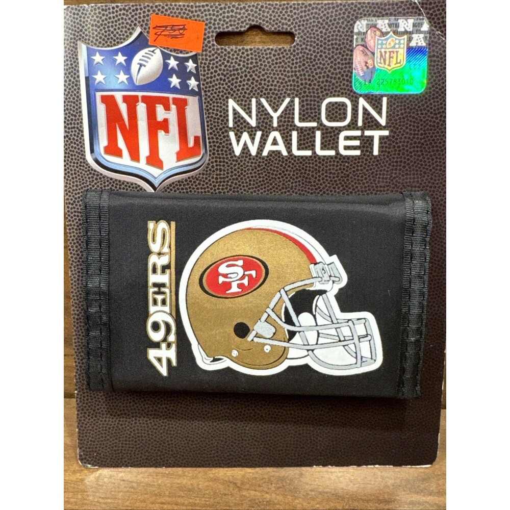 San Francisco 49Ers Nylon Wallet Hook and Loop Fasteners Black NFL Football